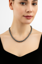 Sertifikalı Trehartz 6 mm Dizi Doğal Taş Kolye