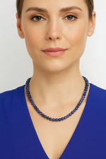 Sertifikalı Sodalit 6 mm Dizi Doğal Taş Kolye