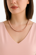 Sertifikalı Rodokrozit 6 mm Dizi Doğal Taş Kolye