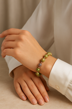 Sertifikalı Unakit & Hematit Doğal Taş Bileklik | Pirtash | Özel Üretim