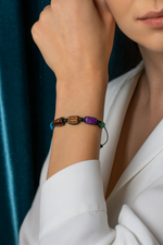 Sertifikalı Akrep Burcu Doğal Taş Makrome Örme Bileklik | Pirtash | Özel Üretim