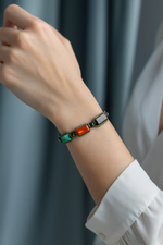 Sertifikalı Yengeç Burcu Doğal Taş Makrome Örme Bileklik | Pirtash | Özel Üretim