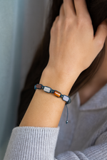 Sertifikalı Balık Burcu Doğal Taş Makrome Örme Bileklik | Pirtash | Özel Üretim