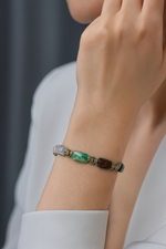 Sertifikalı Boğa Burcu Doğal Taş Makrome Örme Bileklik | Pirtash | Özel Üretim