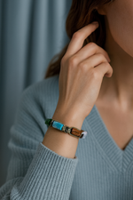 Sertifikalı Boğa Burcu Doğal Taş Makrome Örme Bileklik | Pirtash | Özel Üretim