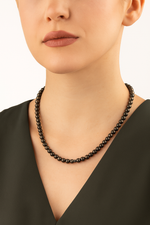 Sertifikalı Pirit 6 mm Dizi Doğal Taş Kolye