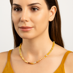 Sertifikalı Sarı Opal 6 mm Dizi Doğal Taş Kolye