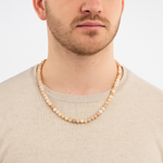 Sertifikalı Pembe Opal 6 mm Dizi Doğal Taş Kolye