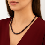 Sertifikalı Bordo Granat (Lal) 6 mm Dizi Doğal Taş Kolye