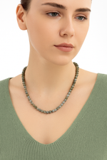 Sertifikalı Labradorit 6 mm Dizi Doğal Taş Kolye