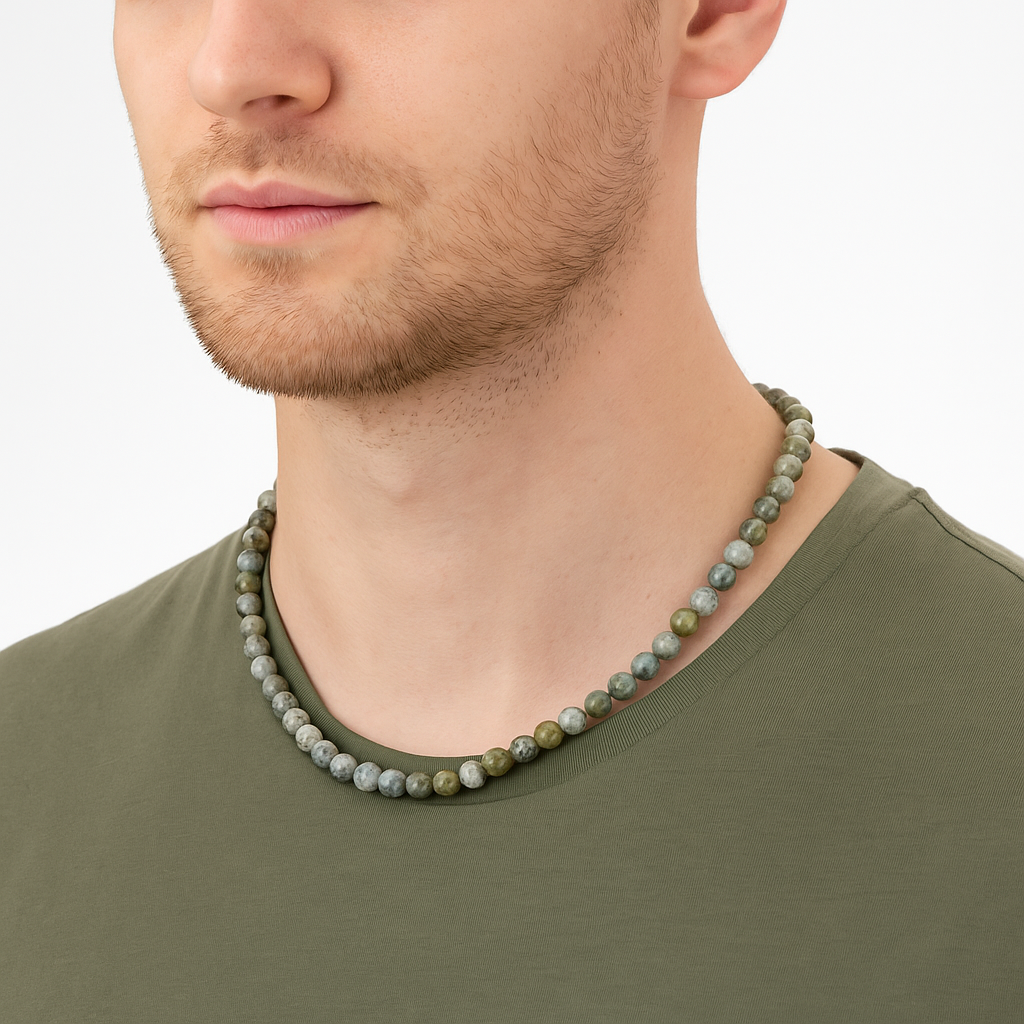 Sertifikalı Labradorit 6 mm Dizi Doğal Taş Kolye