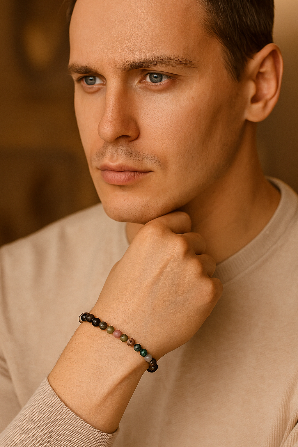 Sertifikalı Renkli Turmalin 6 mm Doğal Taş Bileklik