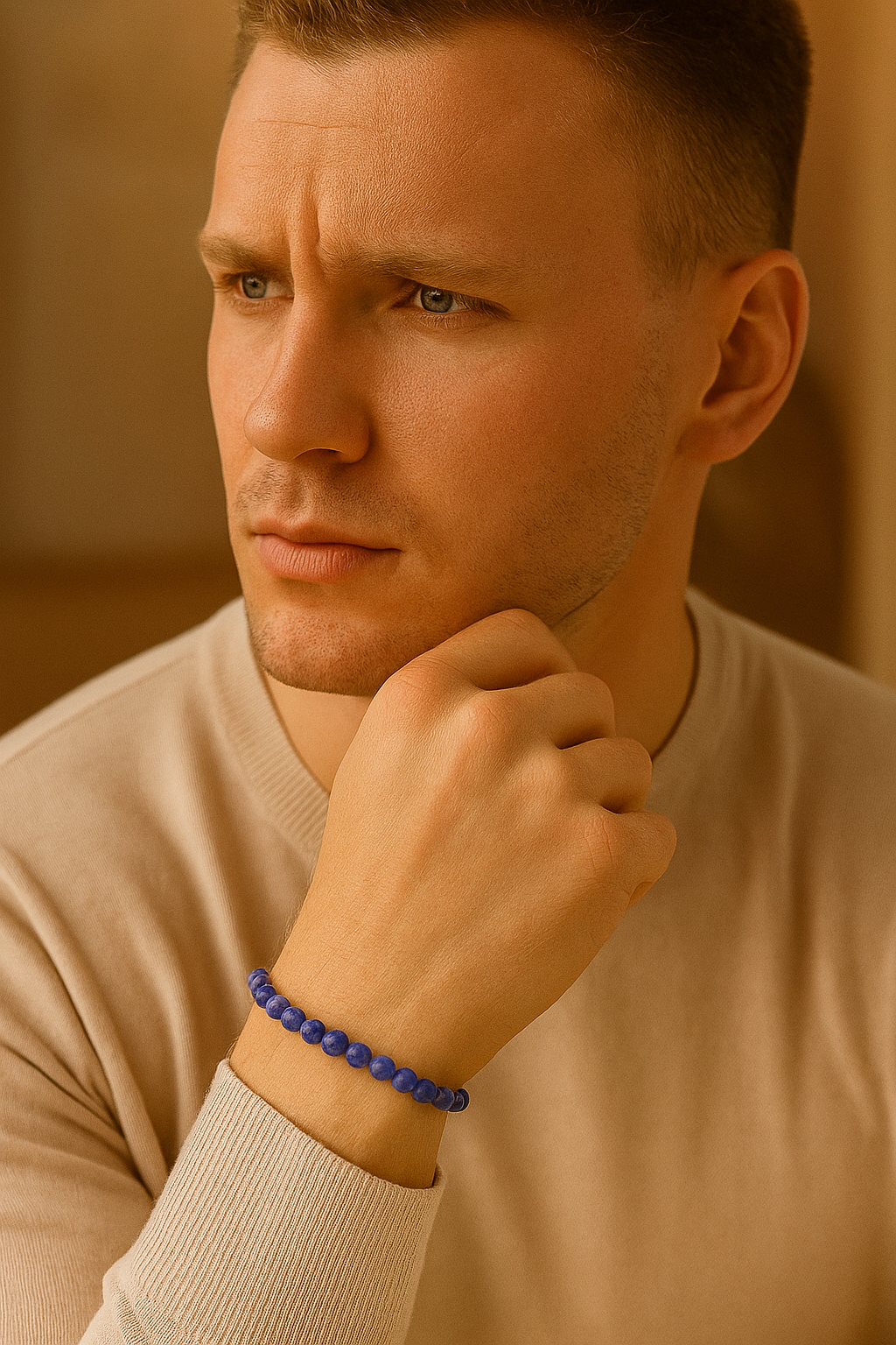 Sertifikalı Sodalit 6 mm Doğal Taş Bileklik