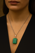 Sertifikalı Malakit Doğal Taş Kolye | Pirtash | Özel Üretim