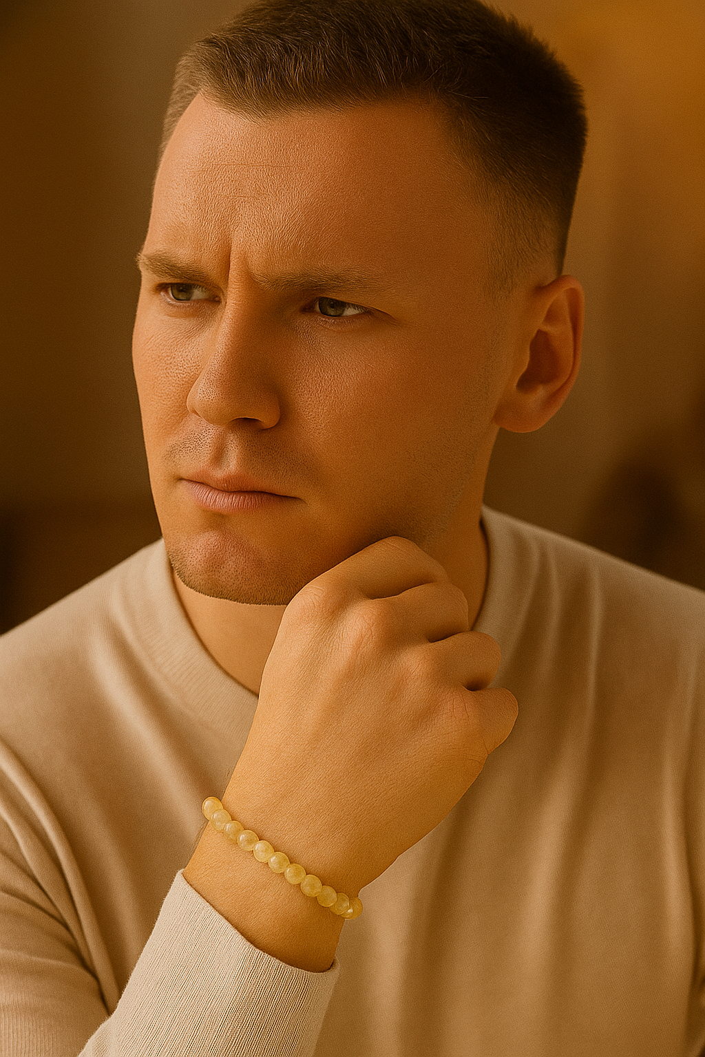 Sertifikalı Sitrin 6 mm Doğal Taş Bileklik