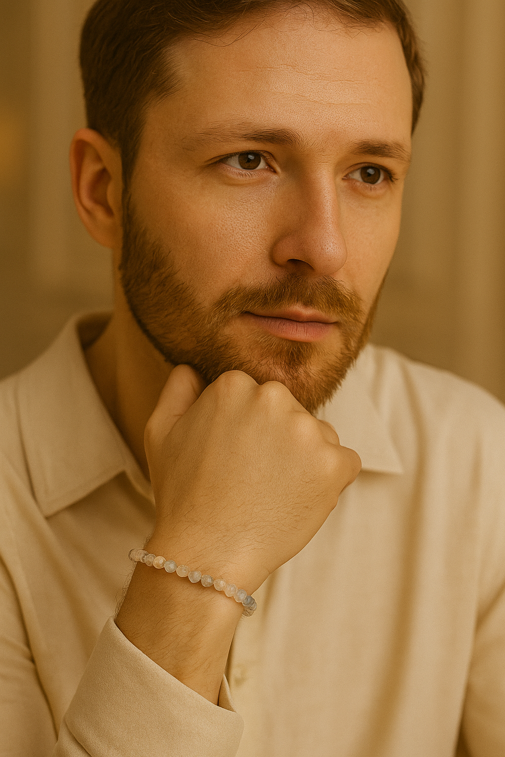 Sertifikalı Prehnit 6 mm Doğal Taş Bileklik