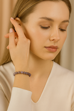 Sertifikalı Lepidolit 6 mm Doğal Taş Bileklik