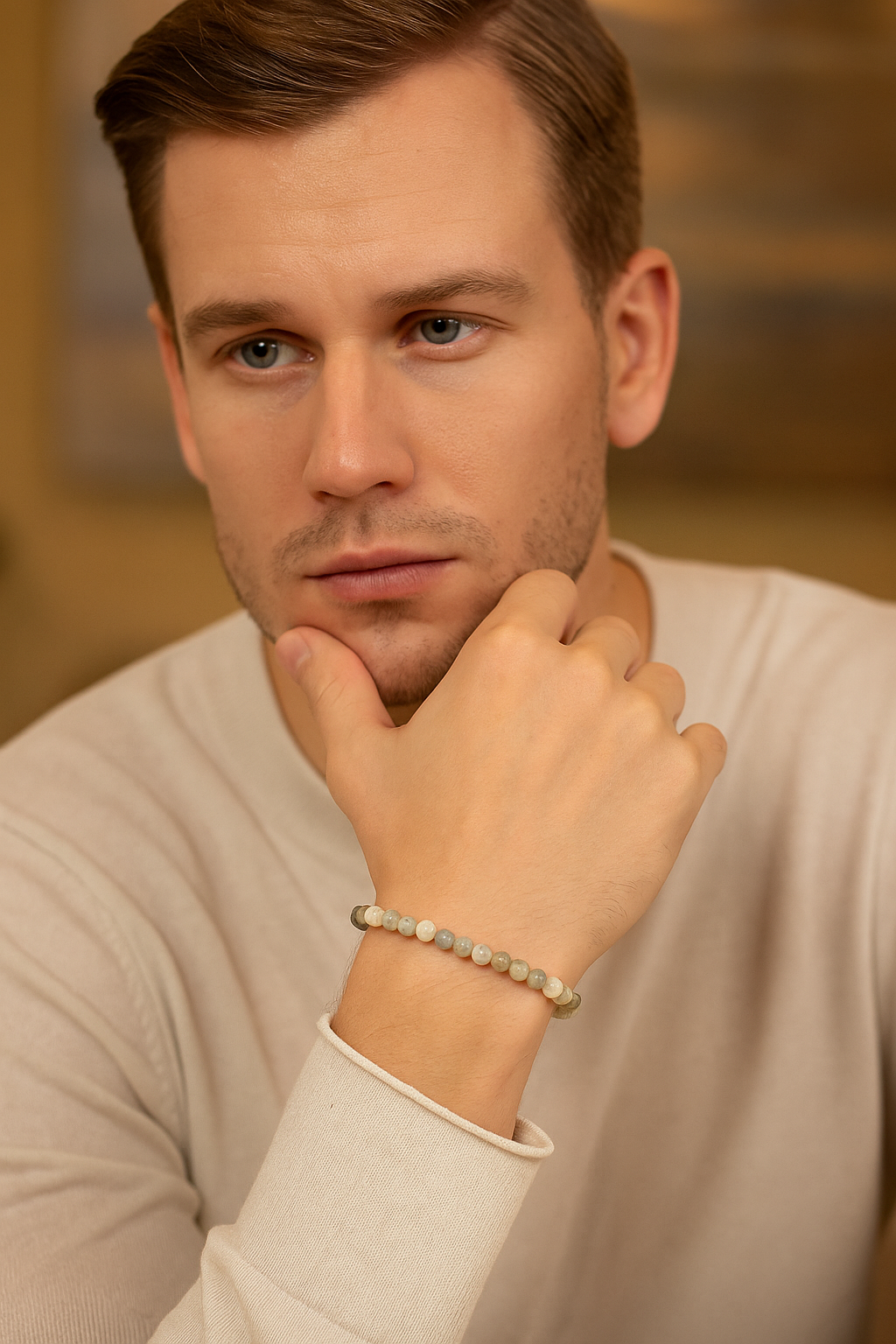 Sertifikalı Labradorit 6 mm Doğal Taş Bileklik