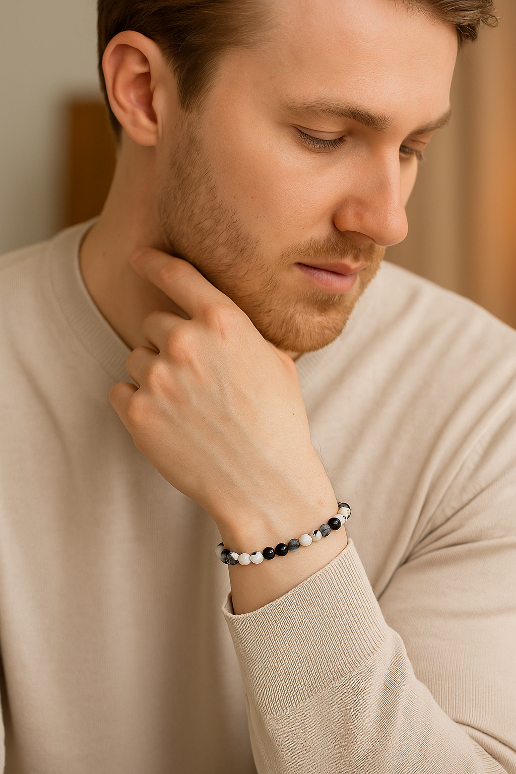 Sertifikalı Rutilli Kuvars 6 mm Doğal Taş Bileklik