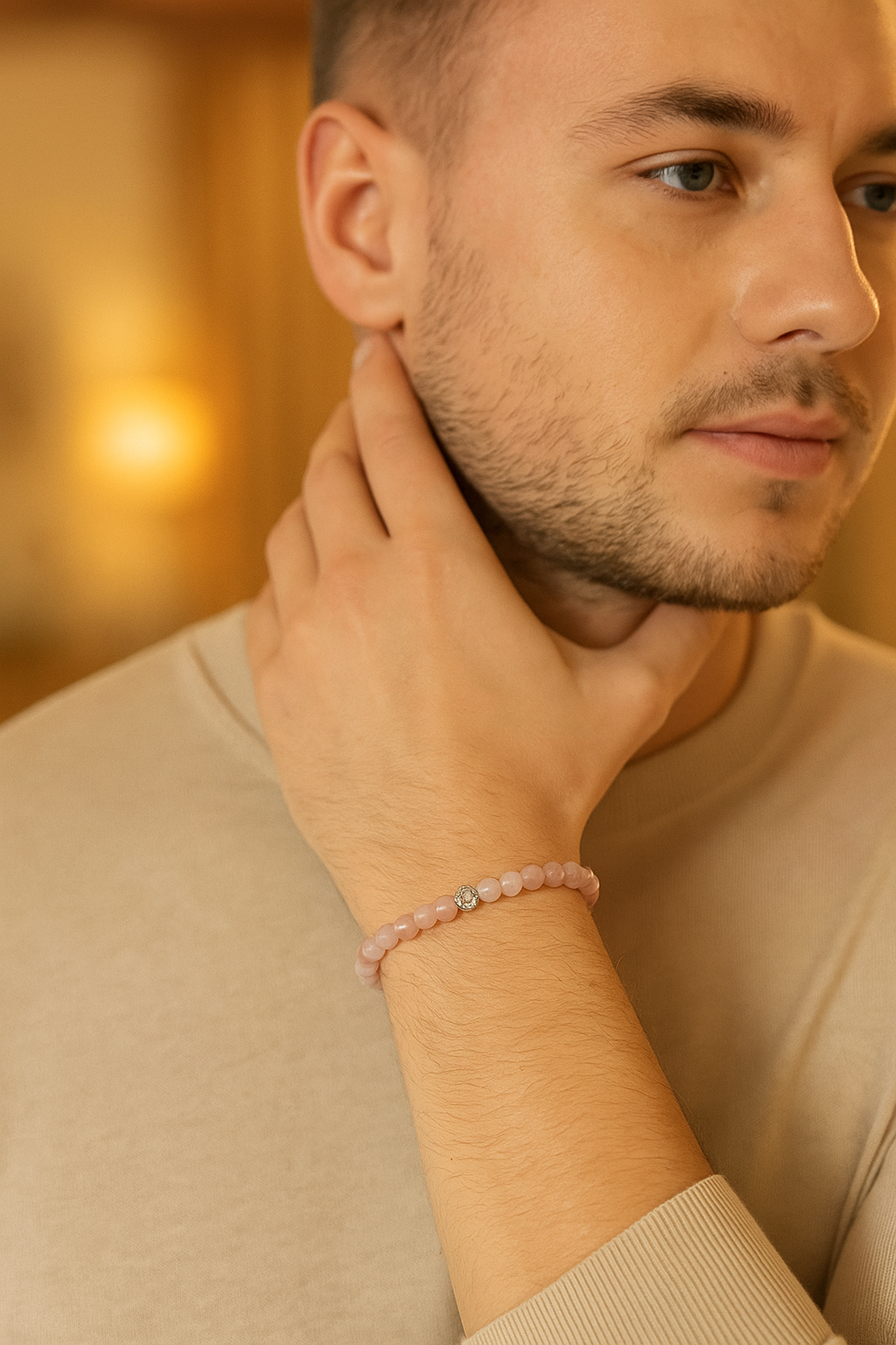 Sertifikalı Kunzit 6 mm Doğal Taş Bileklik