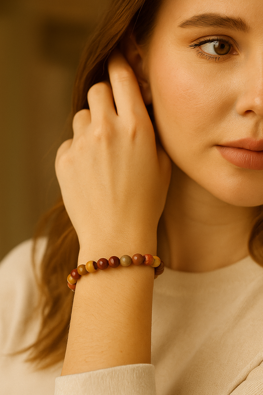 Sertifikalı Sarı Jasper 6 mm Doğal Taş Bileklik