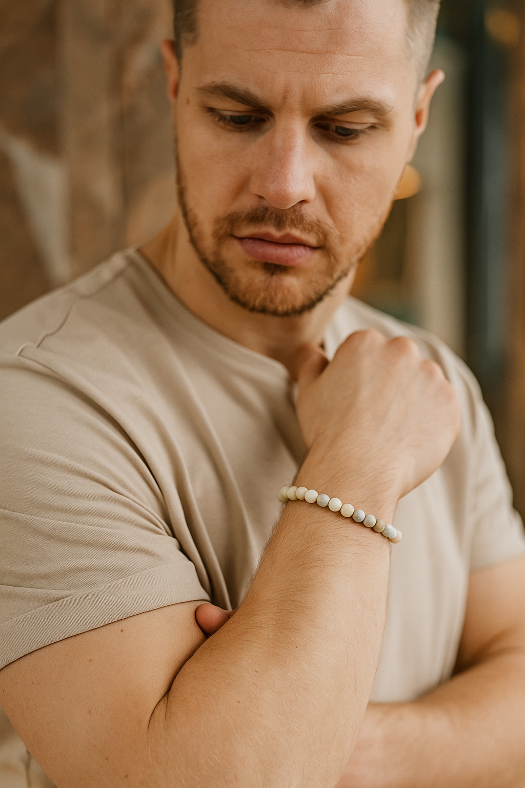 Sertifikalı Süt Opal 6 mm Doğal Taş Bileklik