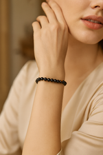 Sertifikalı Siyah Göz Akik 6 mm Doğal Taş Bileklik