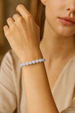 Sertifikalı Mavi Akik 6 mm Doğal Taş Bileklik