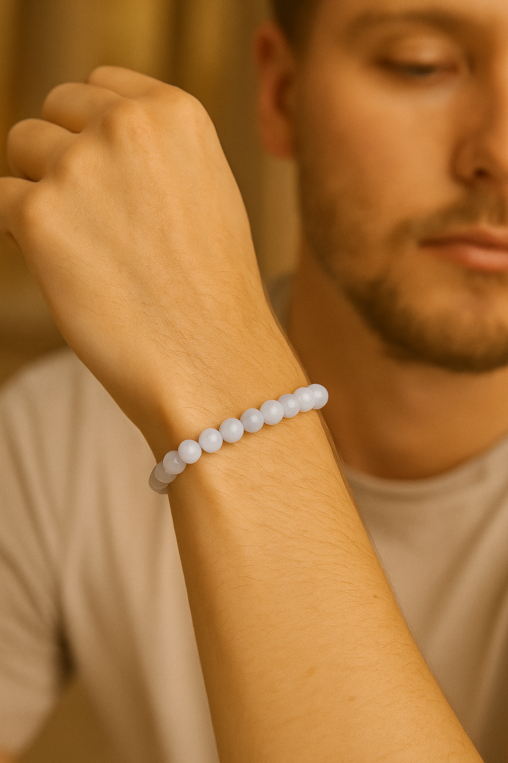 Sertifikalı Mavi Akik 6 mm Doğal Taş Bileklik