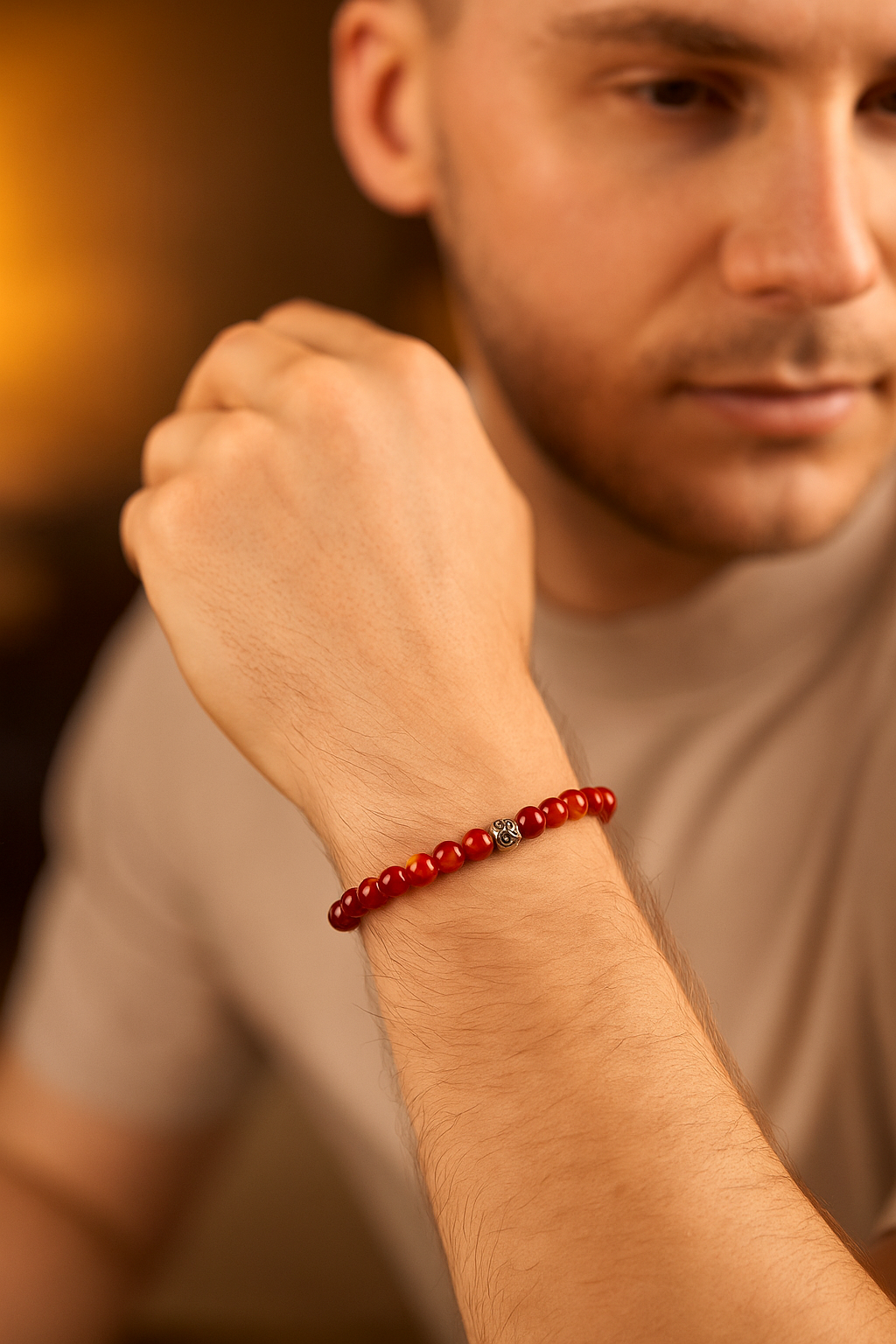 Sertifikalı Madagaskar Akiği 6 mm Doğal Taş Bileklik