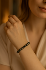 Sertifikalı Pirit 8 mm Doğal Taş Misinalı Bileklik