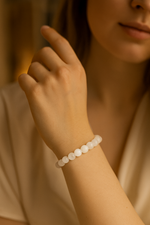 Sertifikalı Selenit 8 mm Doğal Taş Bileklik