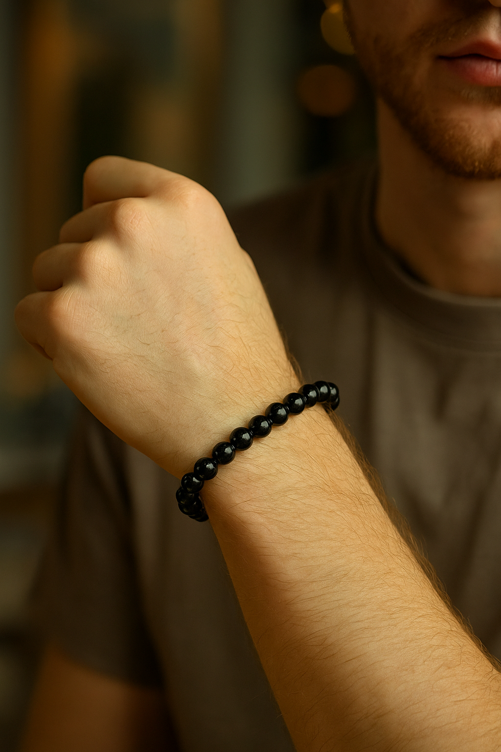 Sertifikalı Siyah Turmalin 8 mm Doğal Taş Bileklik