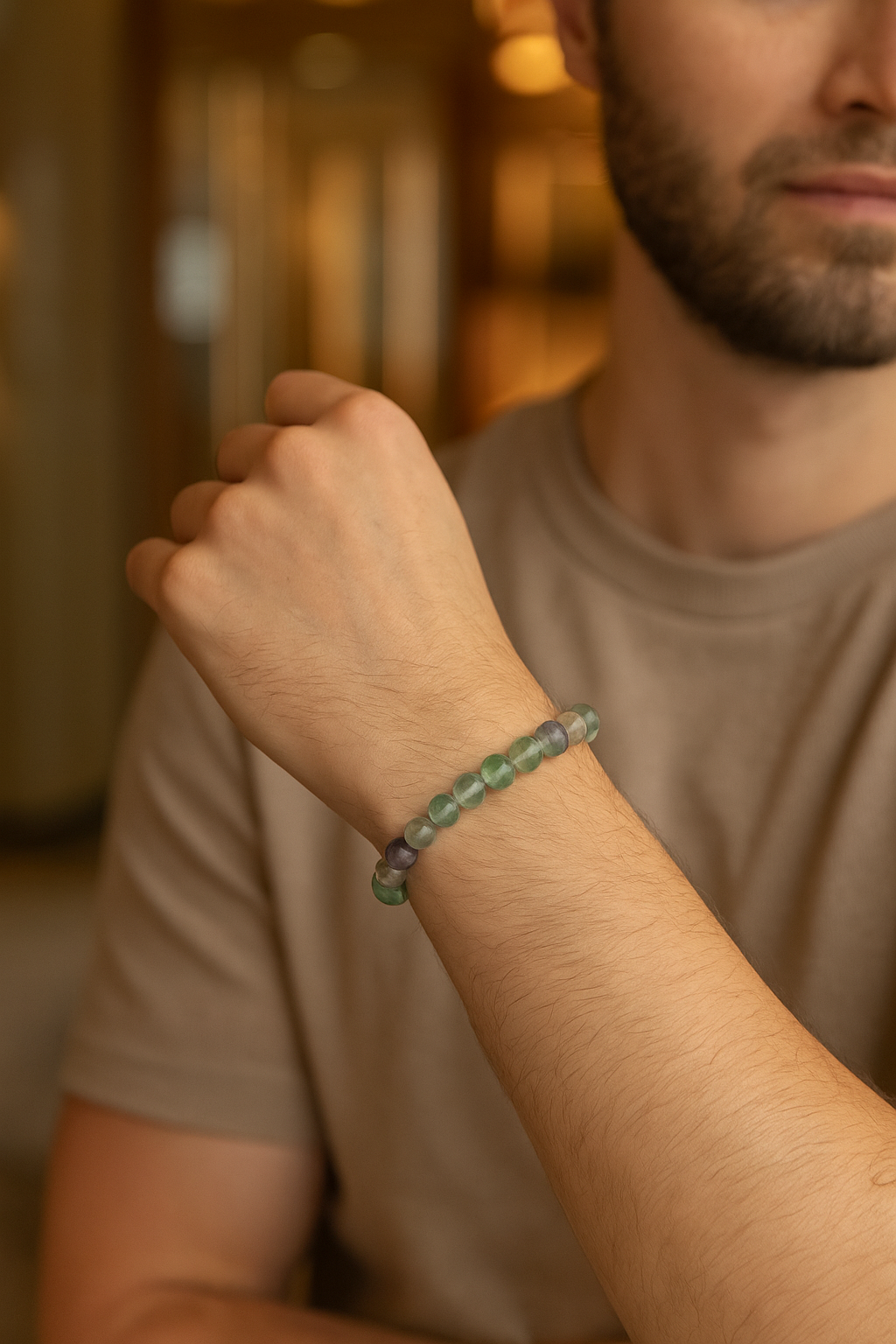 Sertifikalı Yeşil Florit 8 mm Doğal Taş Bileklik