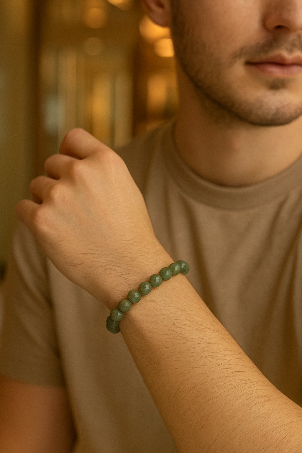 Sertifikalı Yeşil Apatit 8 mm Doğal Taş Bileklik