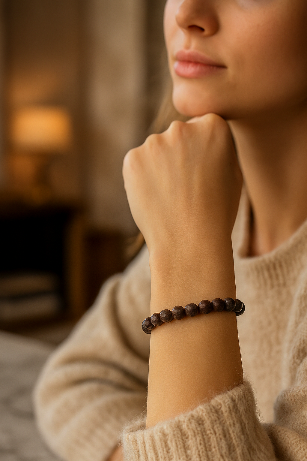 Sertifikalı Riyolit 8 mm Doğal Taş Bileklik