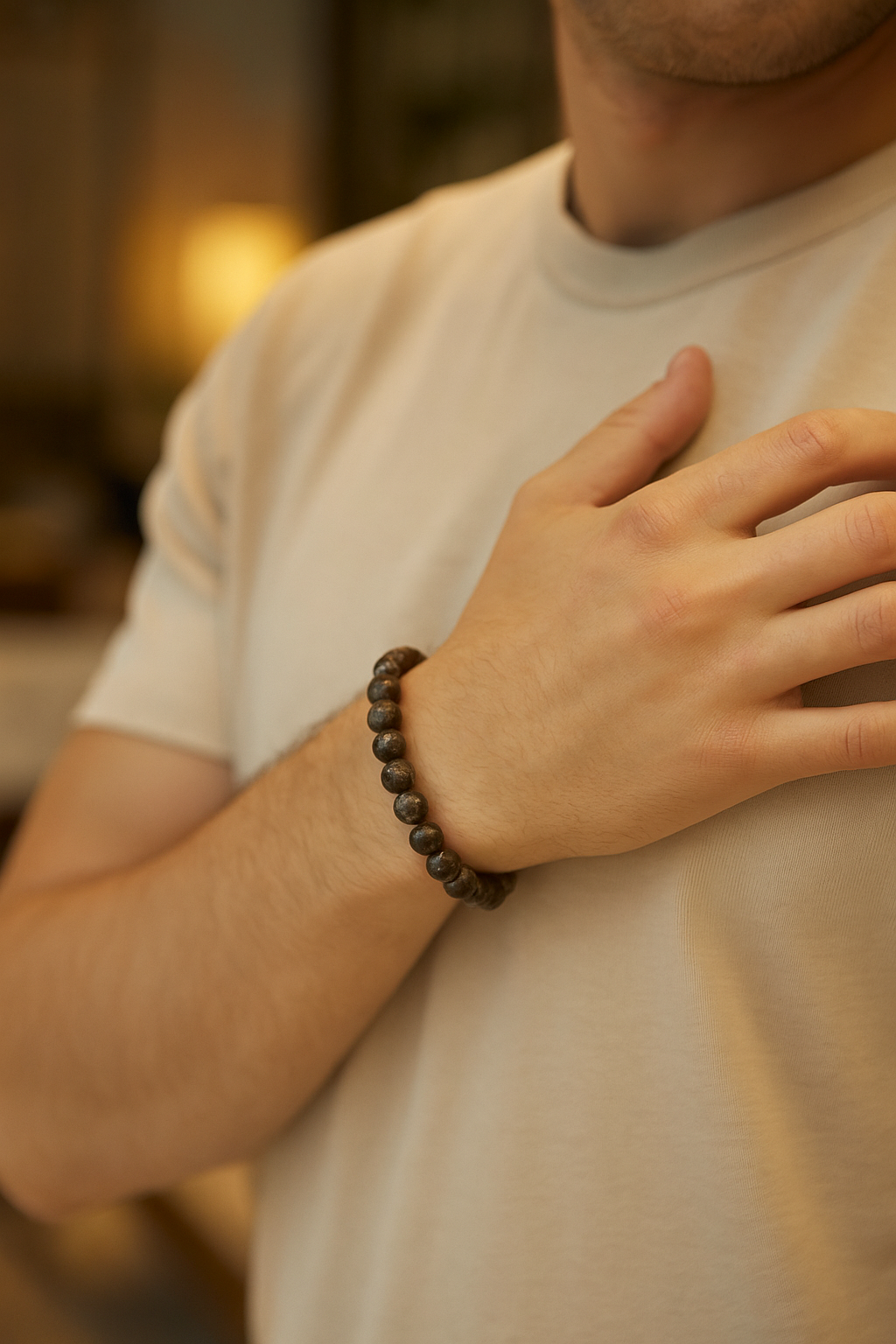 Sertifikalı Riyolit 8 mm Doğal Taş Bileklik