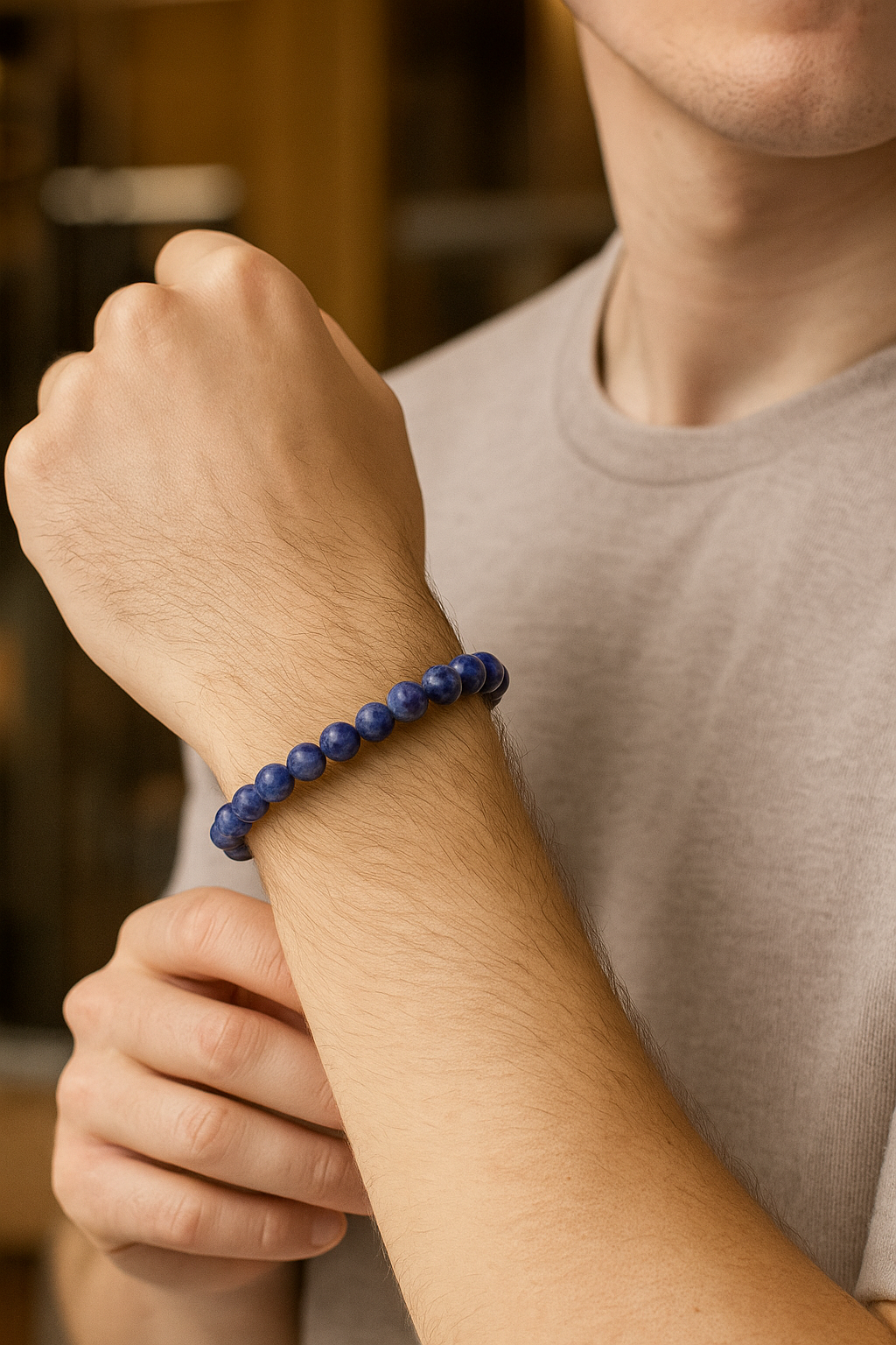 Sertifikalı Sodalit 8 mm Doğal Taş Bileklik