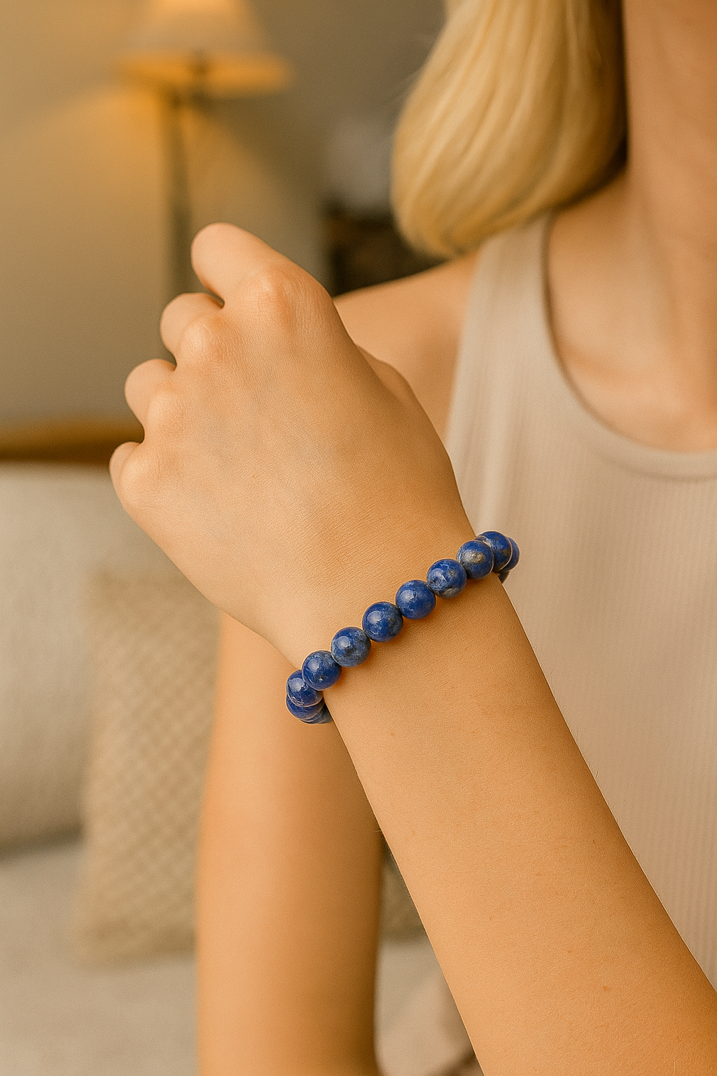 Sertifikalı Lapis Lazuli 8 mm Doğal Taş Bileklik