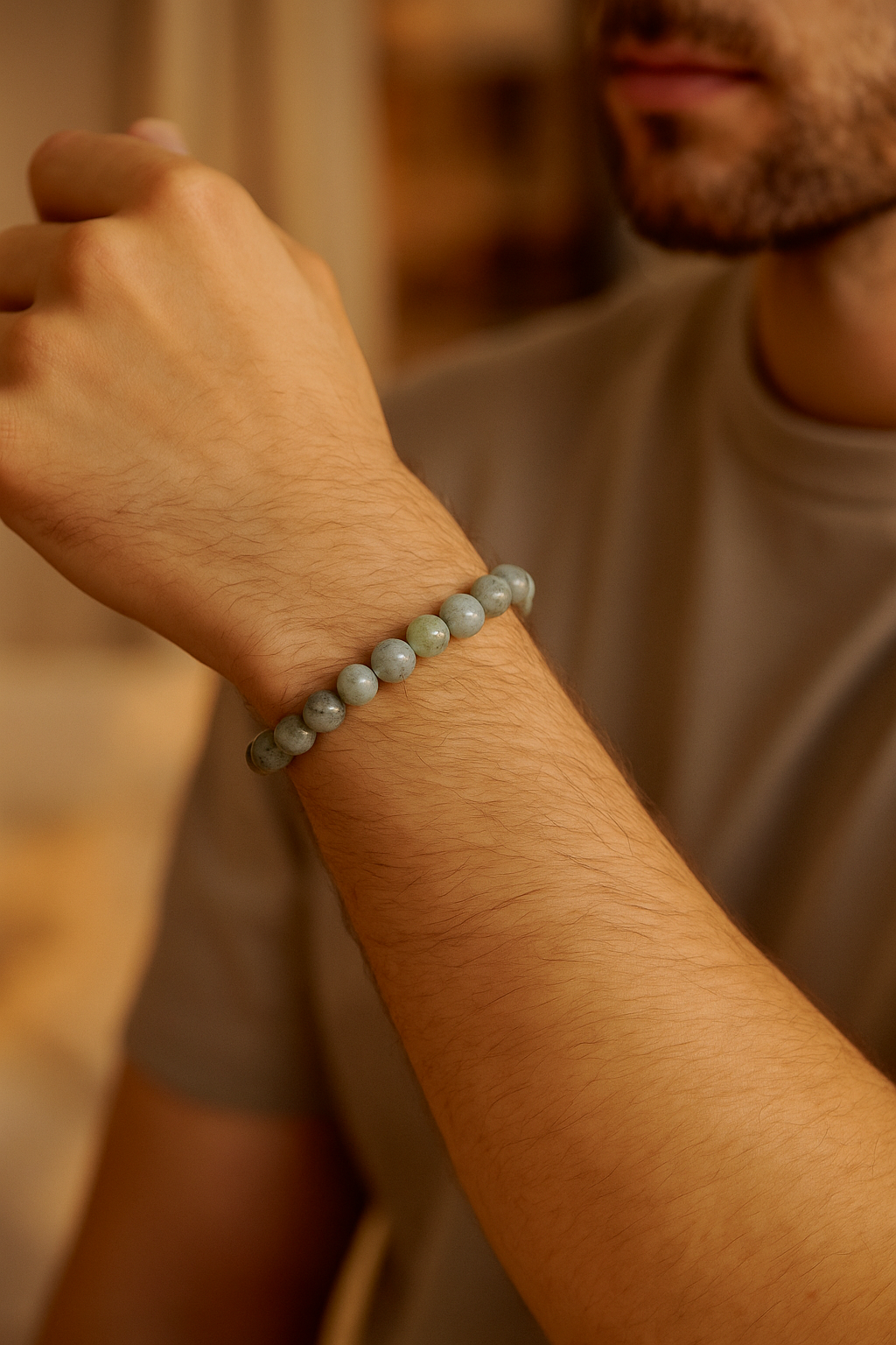 Sertifikalı Labradorit 8 mm Doğal Taş Bileklik