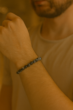 Sertifikalı Siyah Göz Akik 8 mm Doğal Taş Bileklik