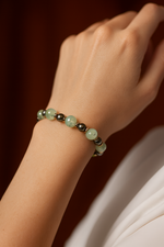 Sertifikalı Prehnit, Pirit Hematit Doğal Taş Bileklik | Pirtash | Özel Üretim