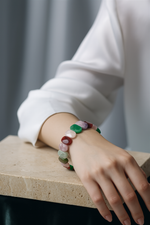 Sertifikalı Başak Burcu Doğal Taş Geniş Kesim Kadın Bileklik