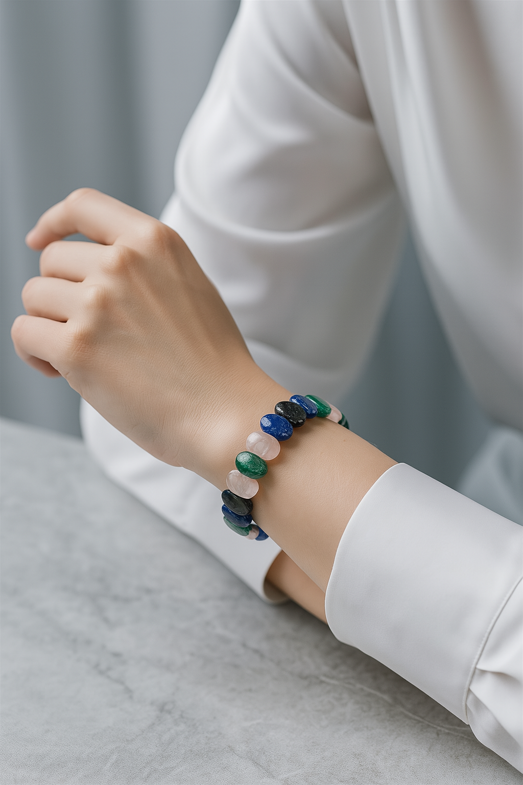 Sertifikalı Boğa Burcu Doğal Taş Geniş Kesim Kadın Bileklik