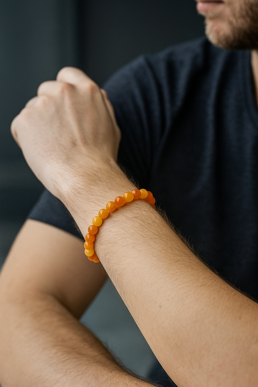 Sertifikalı Madagaskar Akiği 8 mm Doğal Taş Bileklik