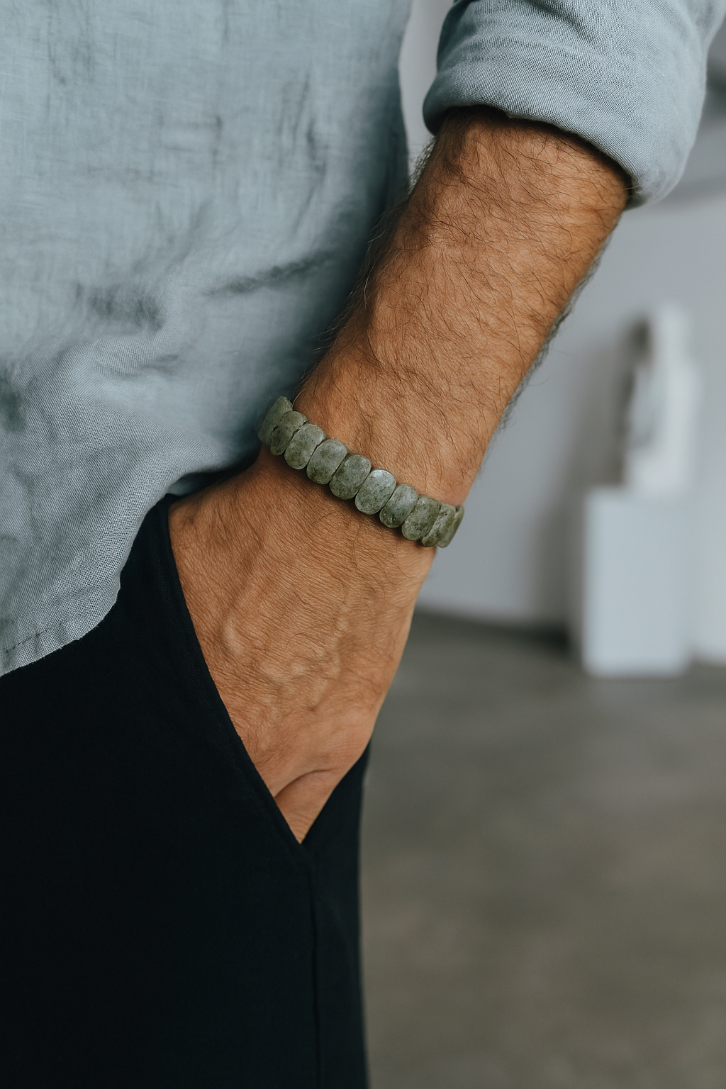 Sertifikalı Labradorit 9 x 14 mm Özel Kesim Bileklik