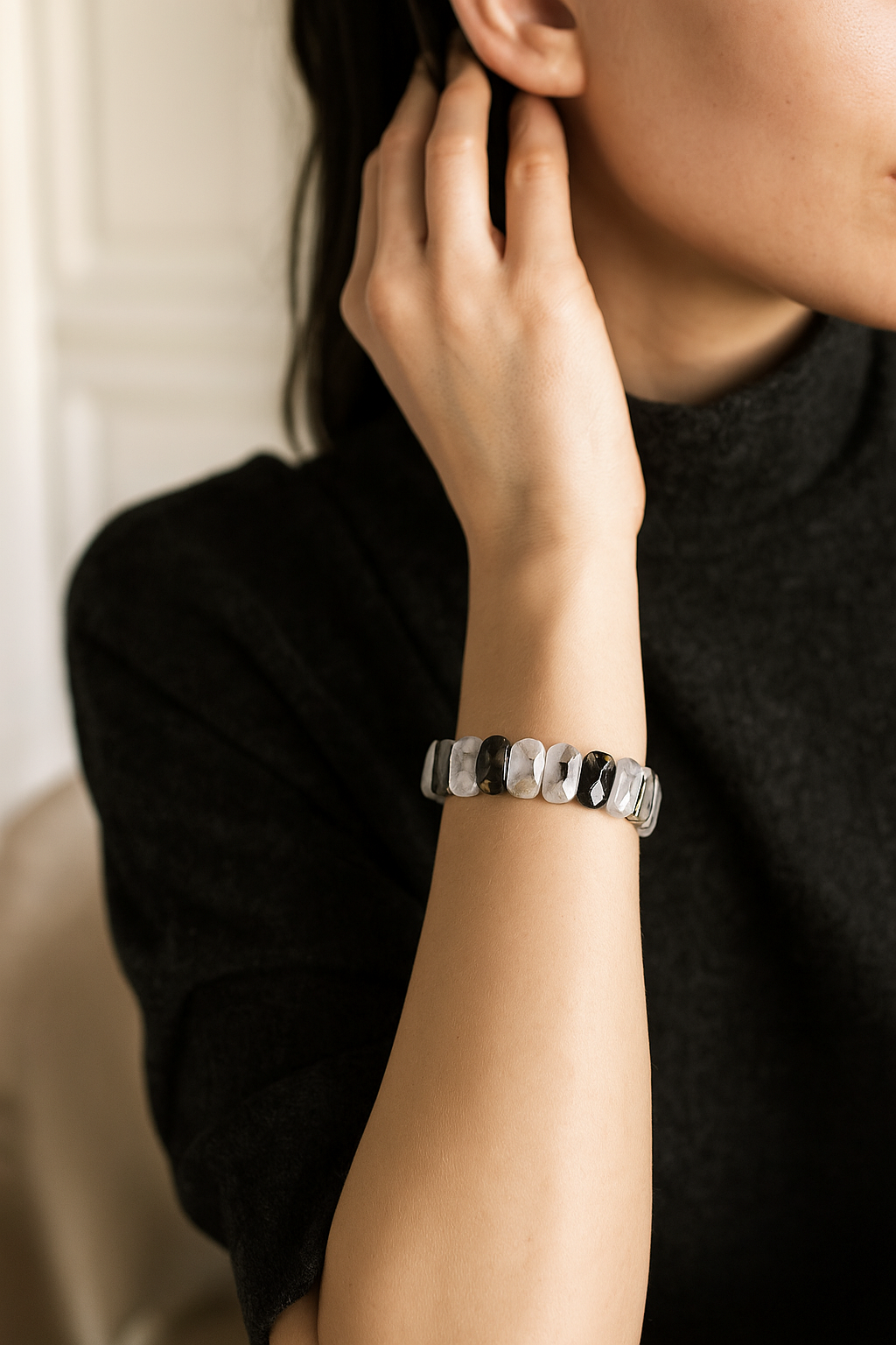 Sertifikalı Rutilli Kuvars 9 x 14 mm Özel Kesim Bileklik