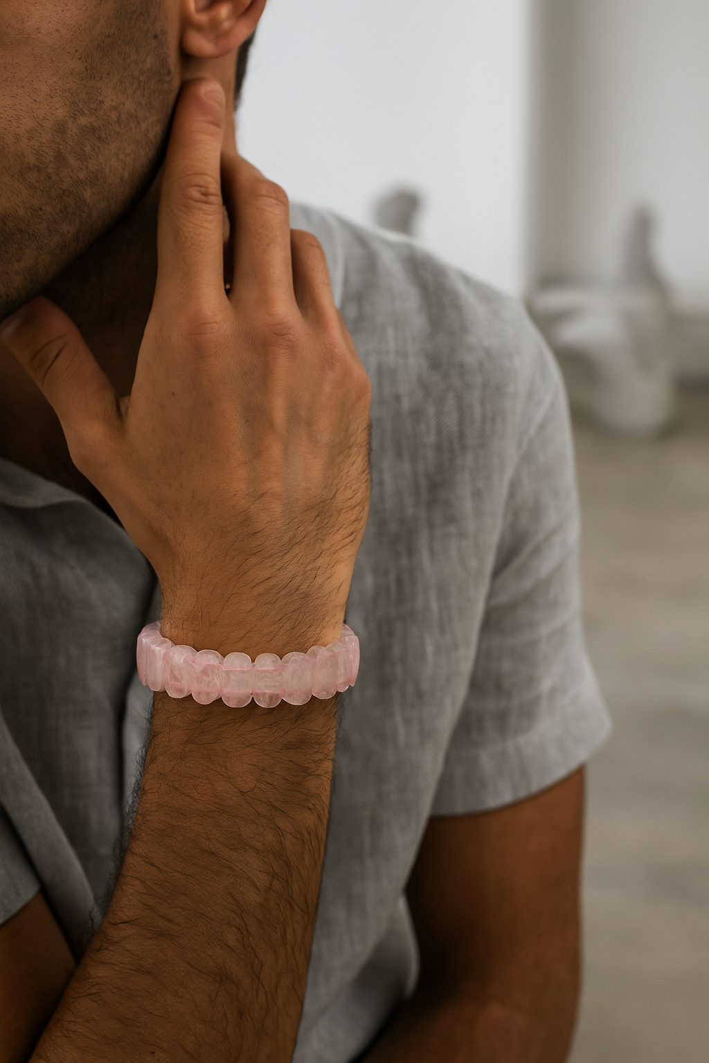 Sertifikalı Pembe Kuvars (Gül Kuvars) 9 x 14 mm Özel Kesim Bileklik