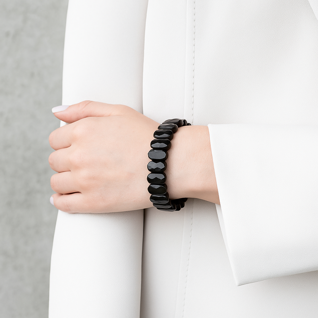 Sertifikalı Rainbow Obsidyen 9 x 14 mm Özel Kesim Bileklik