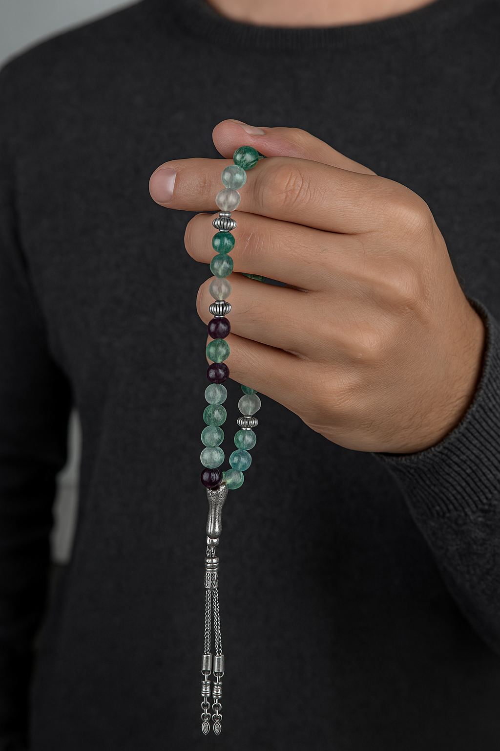 Sertifikalı Yeşil Florit 33’lük Doğal Taş Tesbih – 8 mm